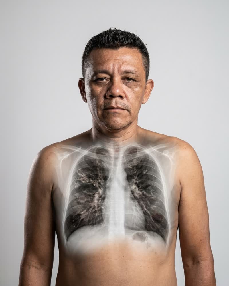 Antes: pulmones apagados por el cigarro