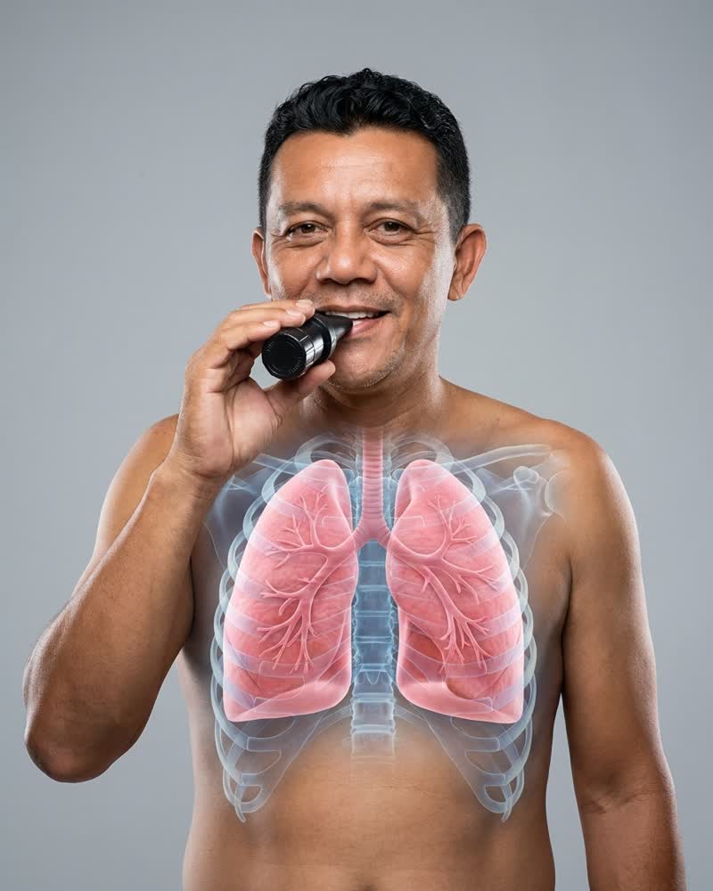 Después: pulmones sanos entrenando la respiración