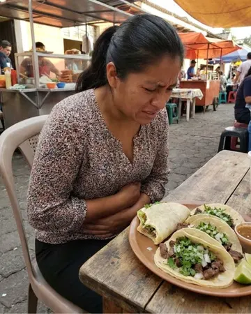 Con gastritis: ella con dolor de estómago